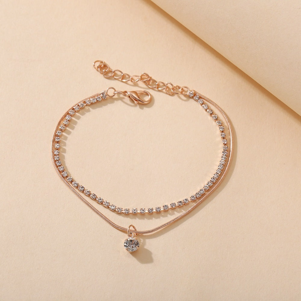 Diamond Dangle Boho Anklet | Eterlia