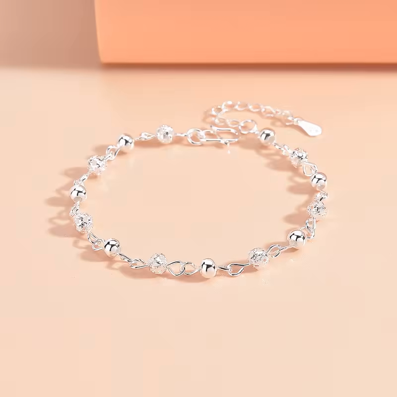 Hollow Beads Silver Star Anklet | Eterlia