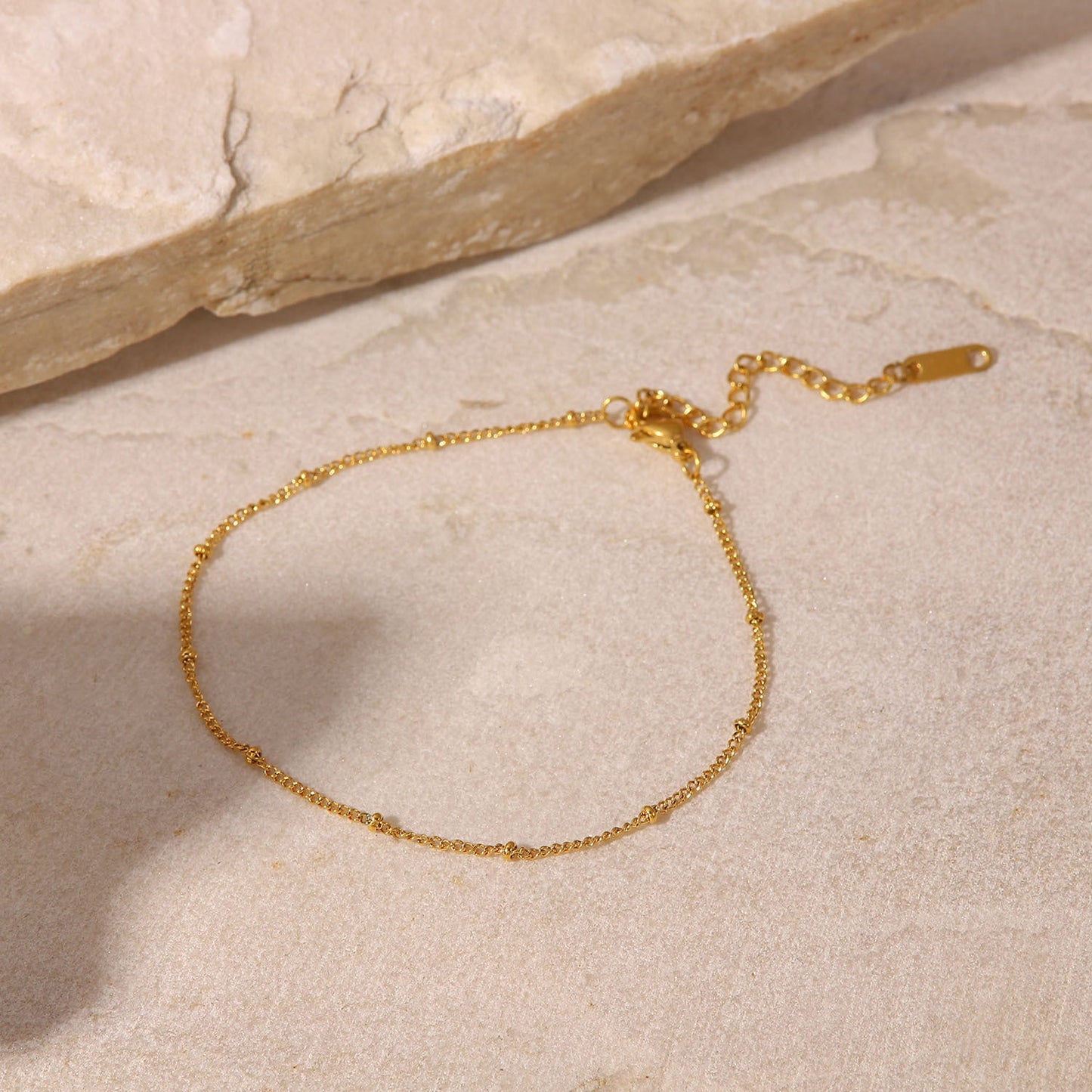 Gold Ball Bead Geometry Anklet | Eterlia