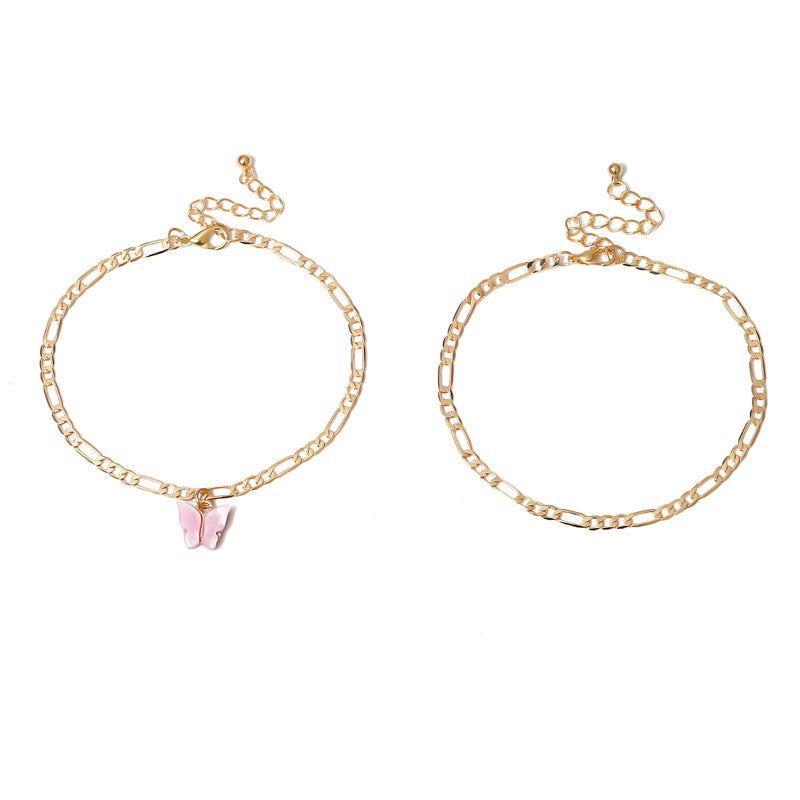 Charming Butterfly Antique Gold Anklet | Eterlia