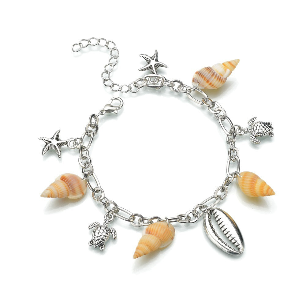 Seashell Turtle Charm Beach Anklet | Eterlia