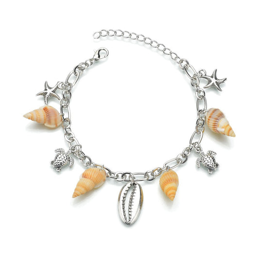 Seashell Turtle Charm Beach Anklet | Eterlia