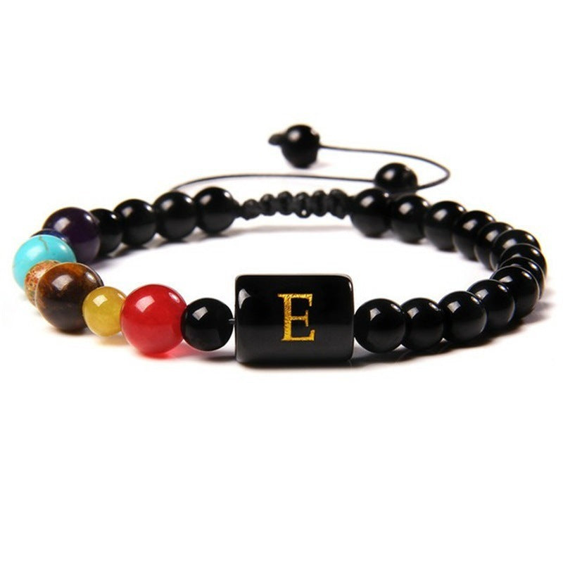 Custom Initial Seven-Pulse Tiger Eye Bracelet | Eterlia