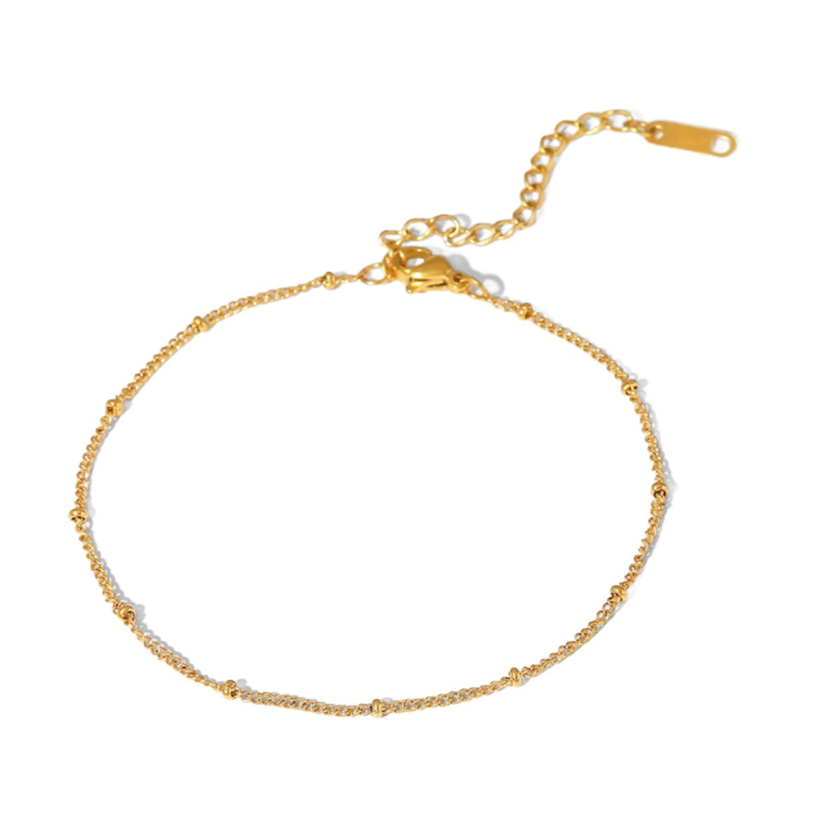 Gold Ball Bead Geometry Anklet | Eterlia