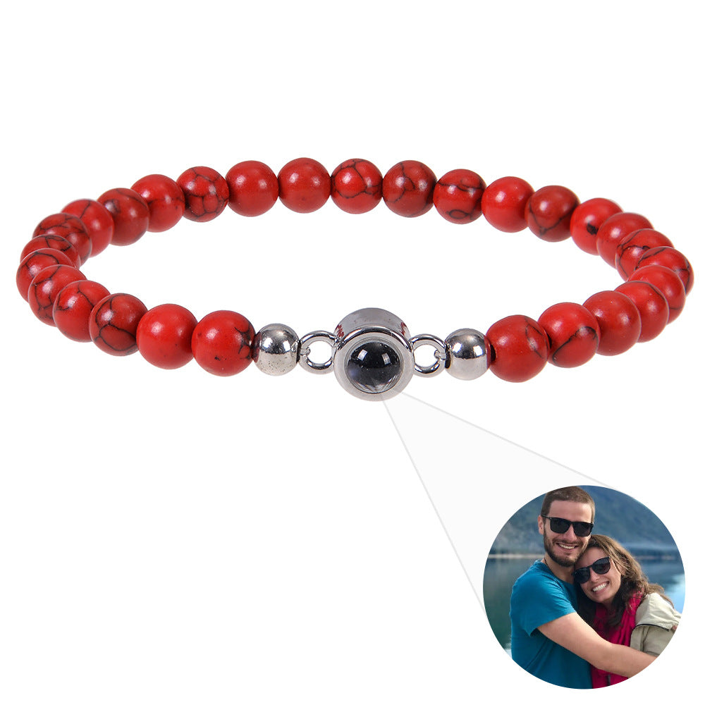 Personalized Natural Stone Photo Bracelet | Eterlia