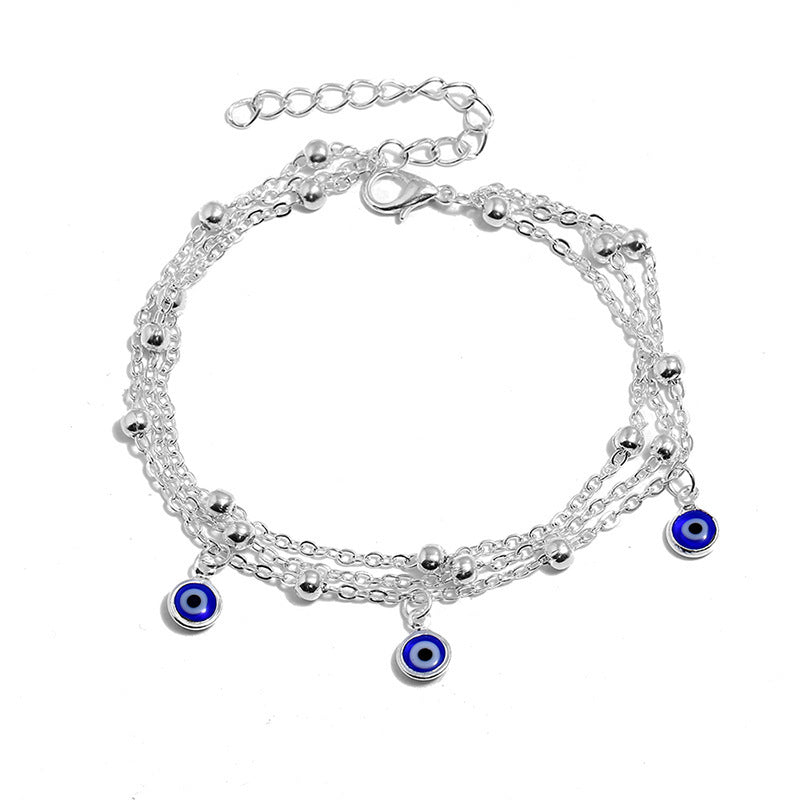 Blue Evil Eye Charm Anklet | Eterlia