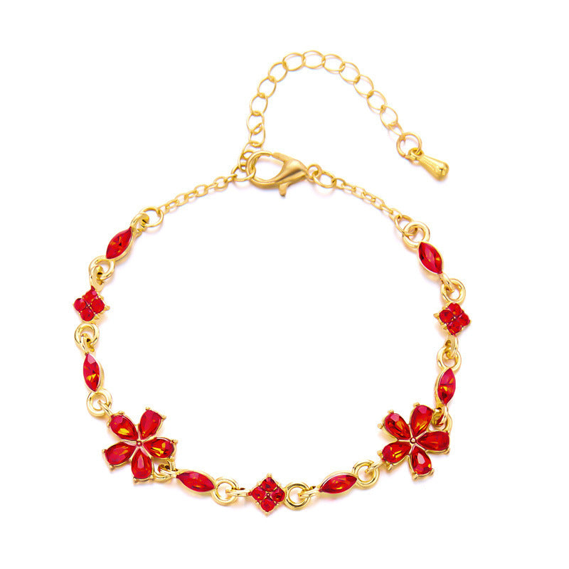 Sparkling Flower Pendant Bracelet | Eterlia