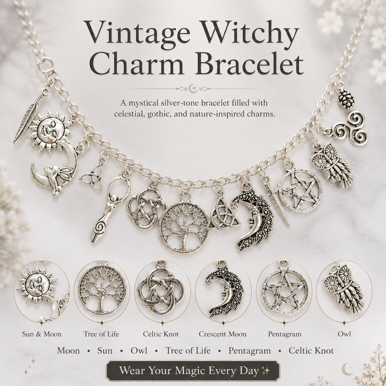 Limited Time 50% OffVintage Witchy Charm Bracelet | Eterlia