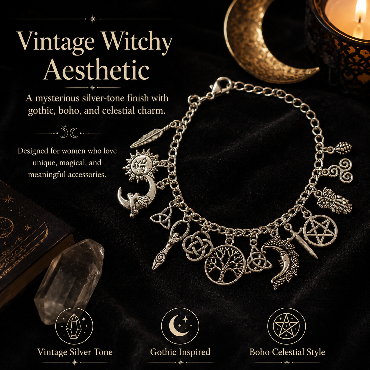 Limited Time 50% OffVintage Witchy Charm Bracelet | Eterlia