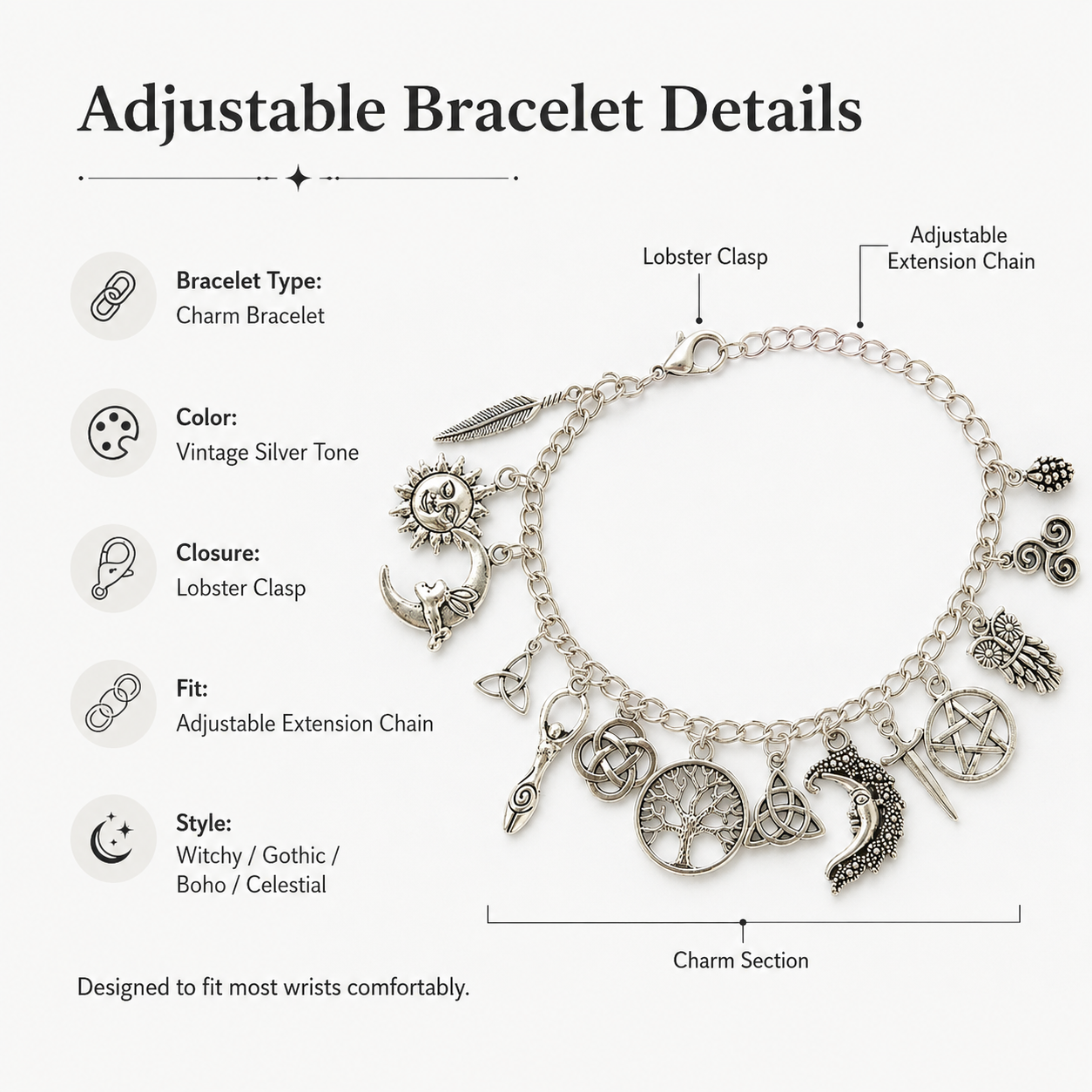 Limited Time 50% OffVintage Witchy Charm Bracelet | Eterlia