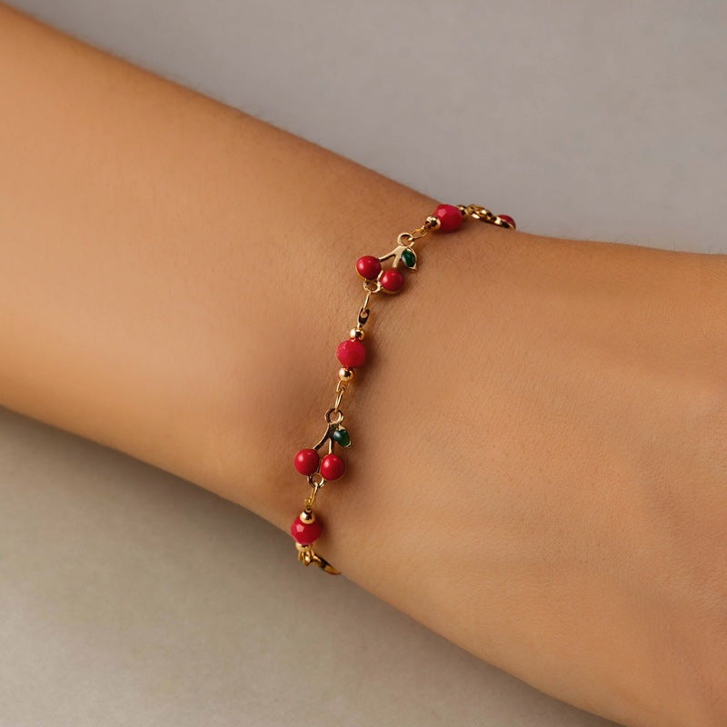 Blooming Cherry Charm Bracelet | Eterlia