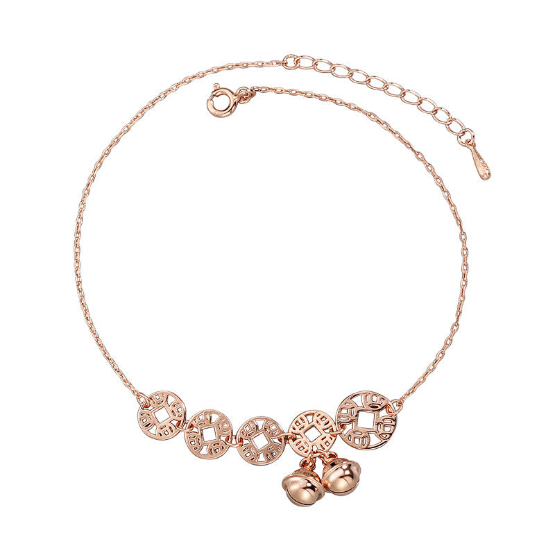 Boho Rose Gold Bells Anklet | Eterlia