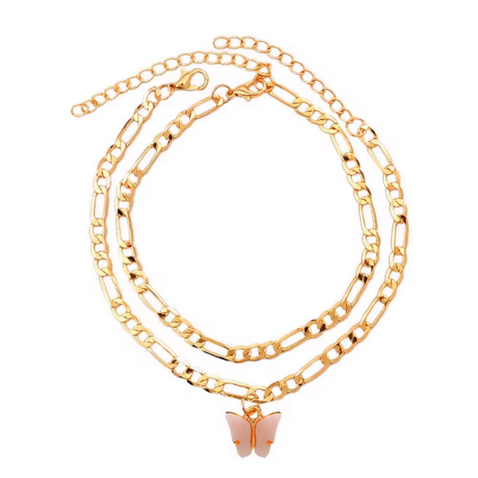 Charming Butterfly Antique Gold Anklet | Eterlia