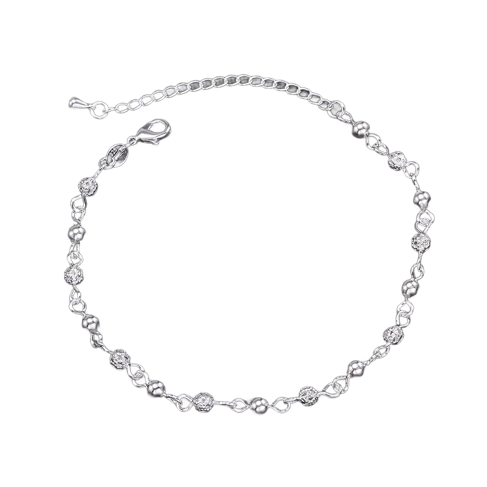 Hollow Beads Silver Star Anklet | Eterlia