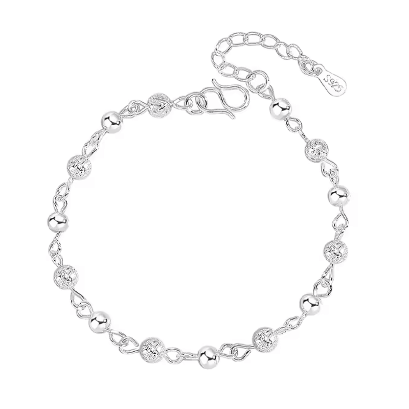 Hollow Beads Silver Star Anklet | Eterlia