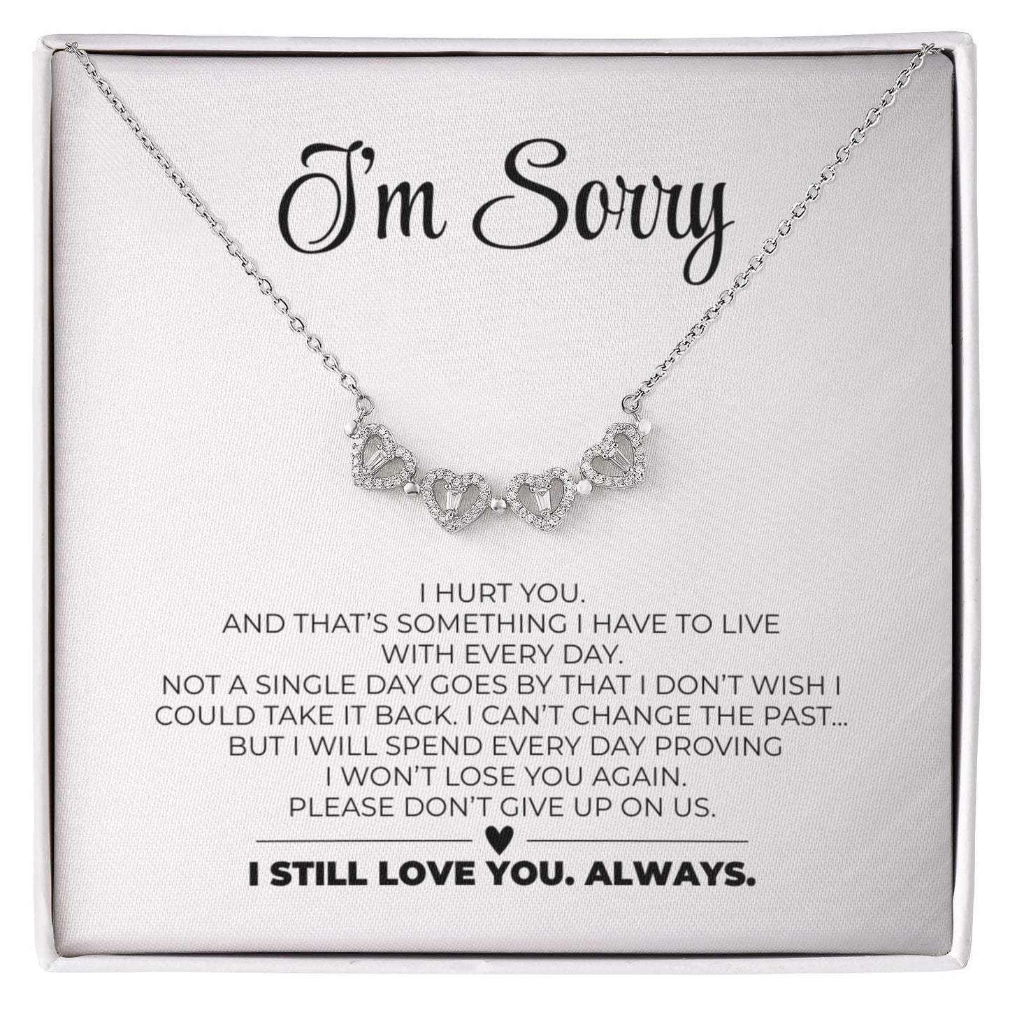 Apology Gift For Her - I Still Love You, Always - Magnetic Hearts Necklace | Eterlia