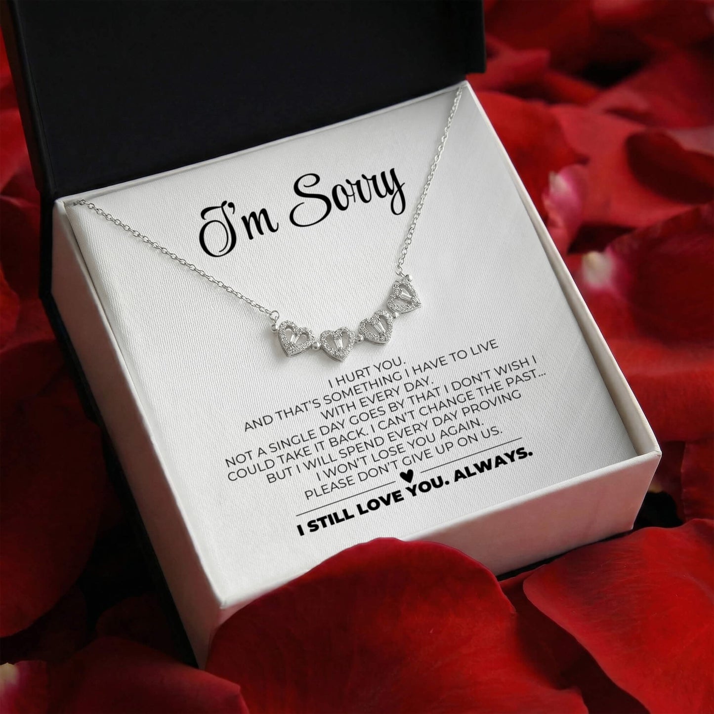 Apology Gift For Her - I Still Love You, Always - Magnetic Hearts Necklace | Eterlia