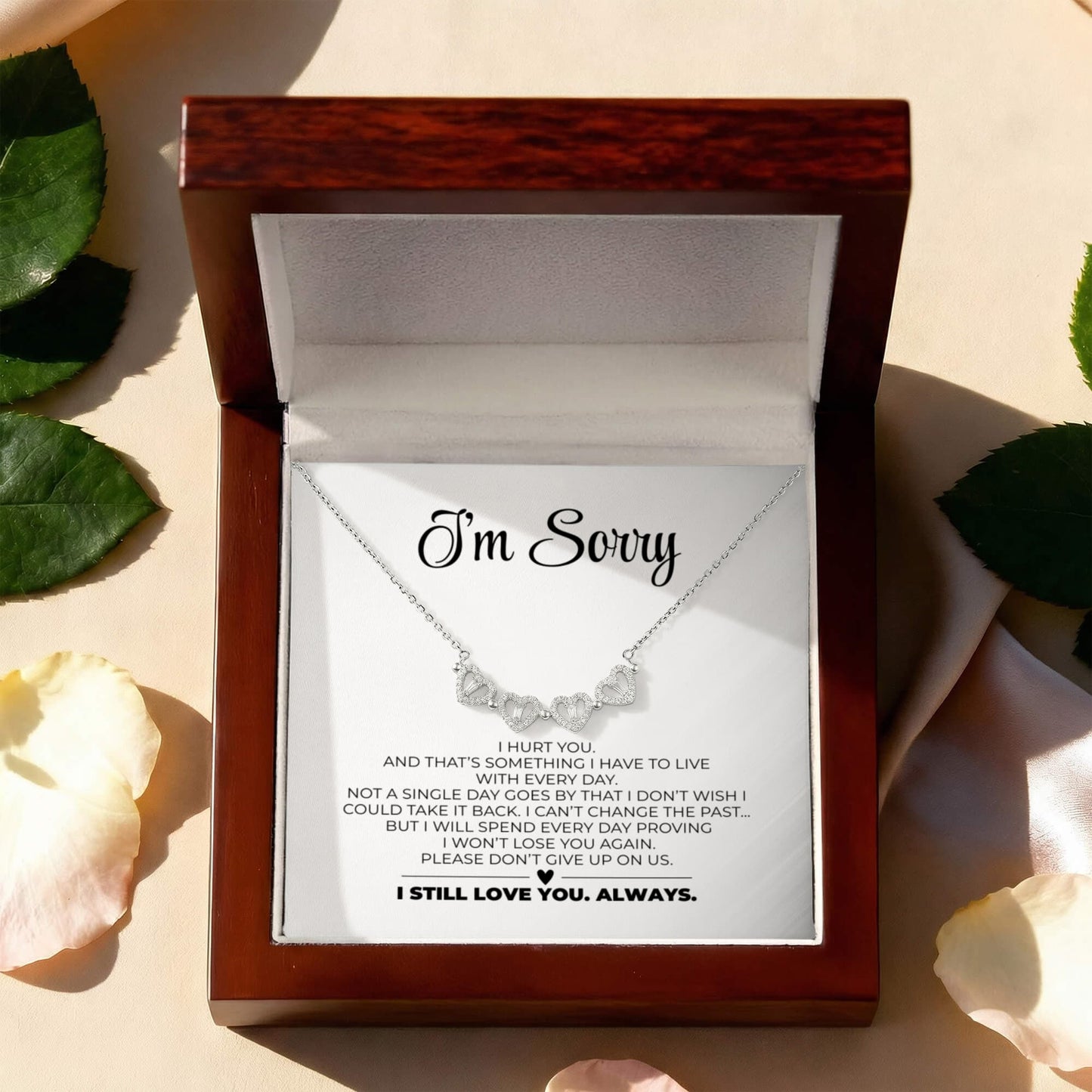 Apology Gift For Her - I Still Love You, Always - Magnetic Hearts Necklace | Eterlia