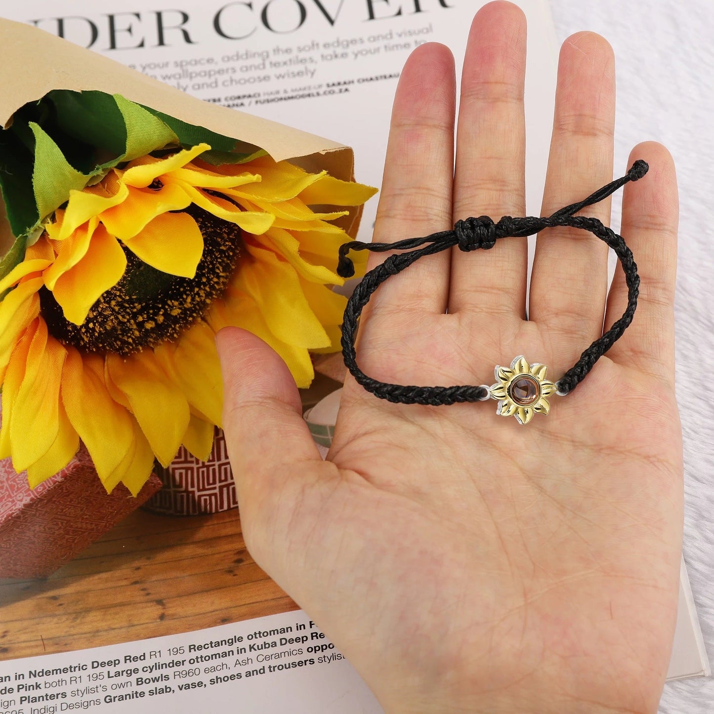 Customized Sunflower Photo Bracelet | Eterlia