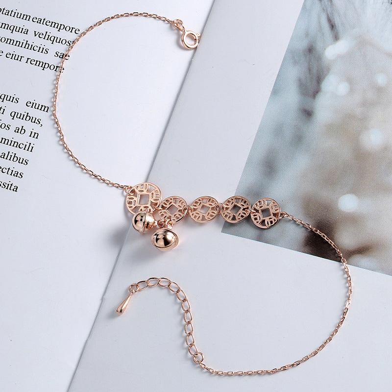 Boho Rose Gold Bells Anklet | Eterlia
