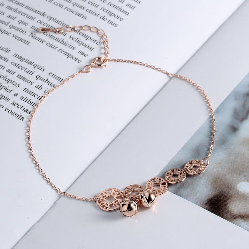 Boho Rose Gold Bells Anklet | Eterlia